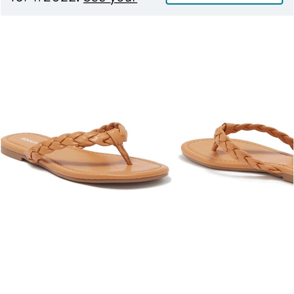 NWT Nordstrom‎ Abound Frannie Braided Thong Sandal size 8M women's tan beige - Picture 1 of 16